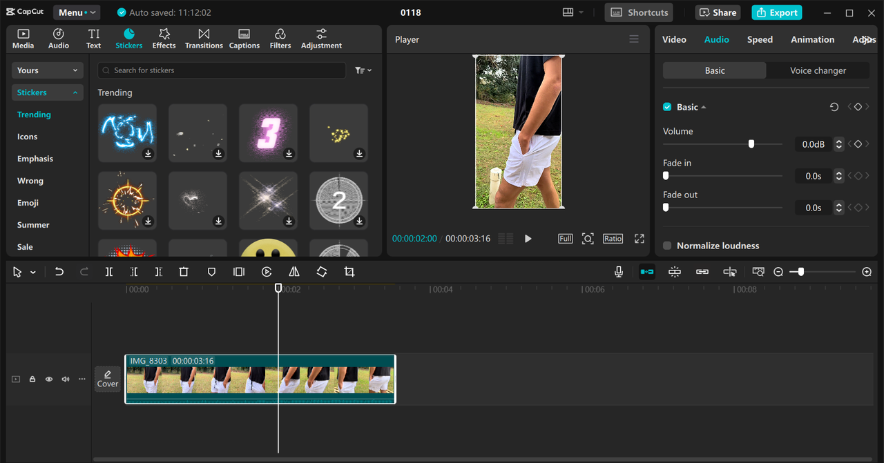 The interface of CapCut desktop video editor - the best software to edit YouTube Shorts