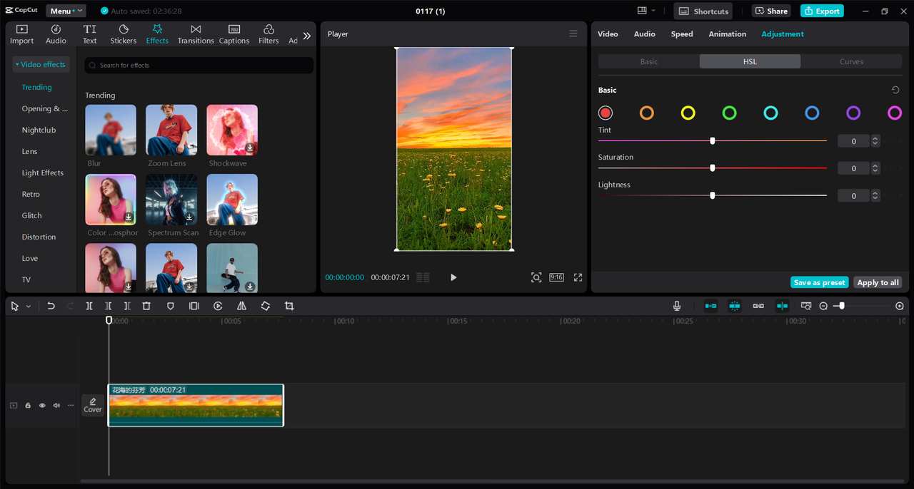 Interface of the CapCut desktop video editor - a quick way to create short form social media content 