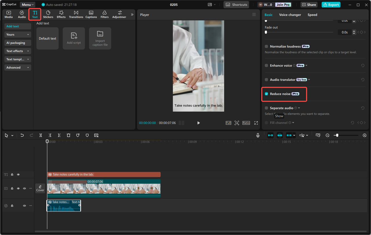 Customizing the YouTube Short in the CapCut desktop video editor