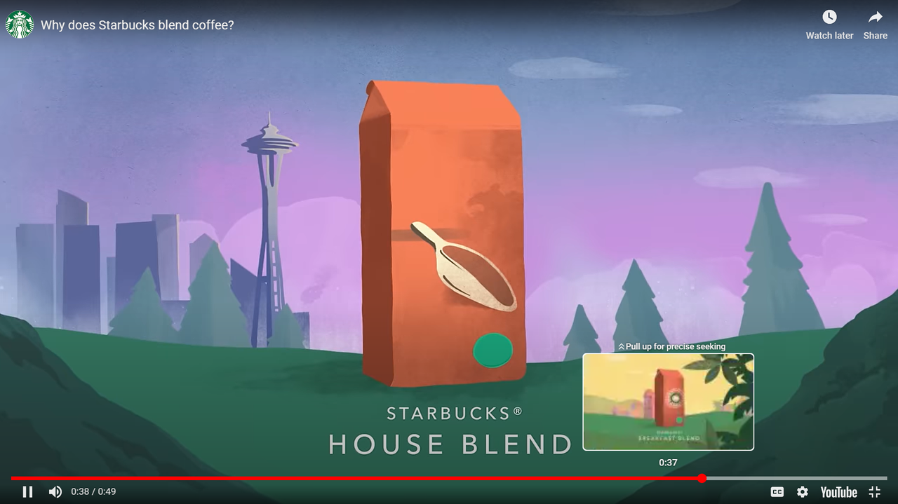 Starbucks corporate animated explainer video with soft, flowing visuals