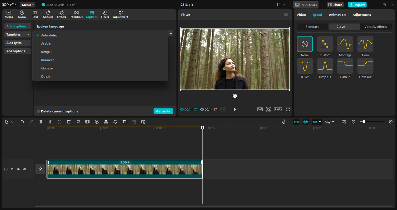 Interface of CapCut - the best video editing tool for PC