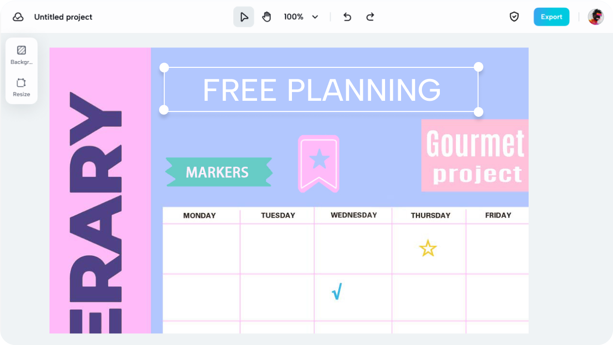 A heap of planner creation elements