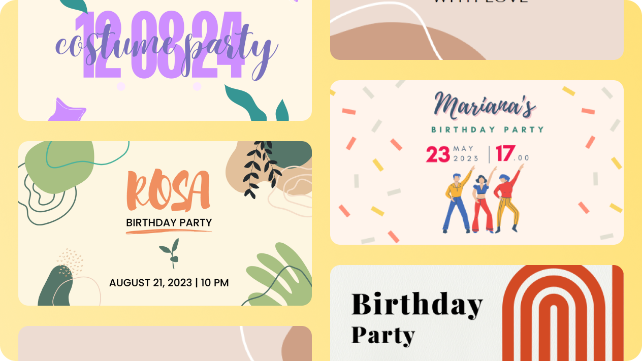 Fit party invitation templates