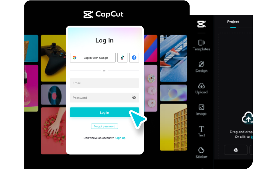 Sign up for free for CapCut's web version