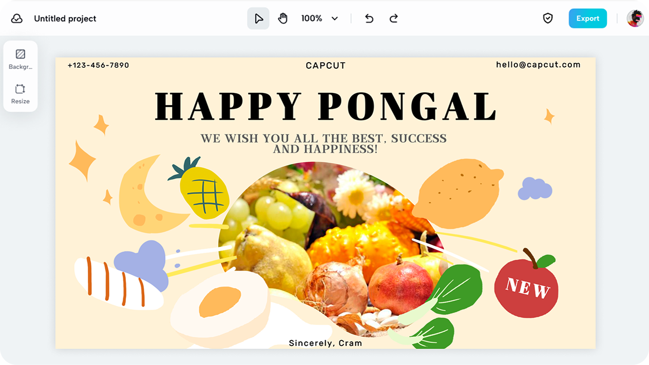 Make a harvest-themed Pongal card.png