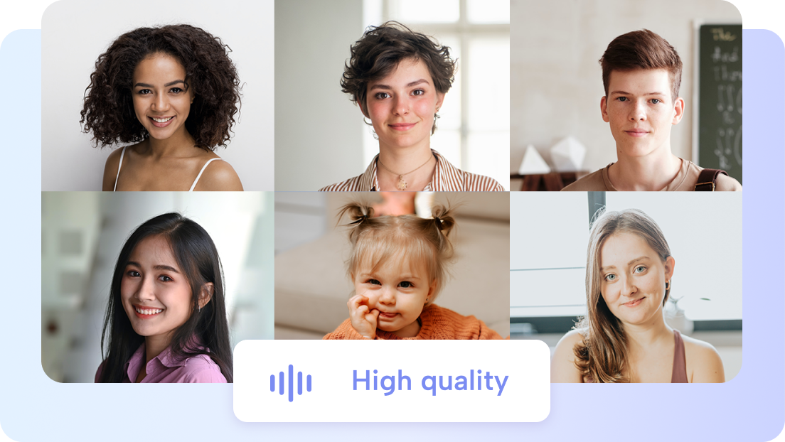 High-quality AI voice generation in different accents & languages