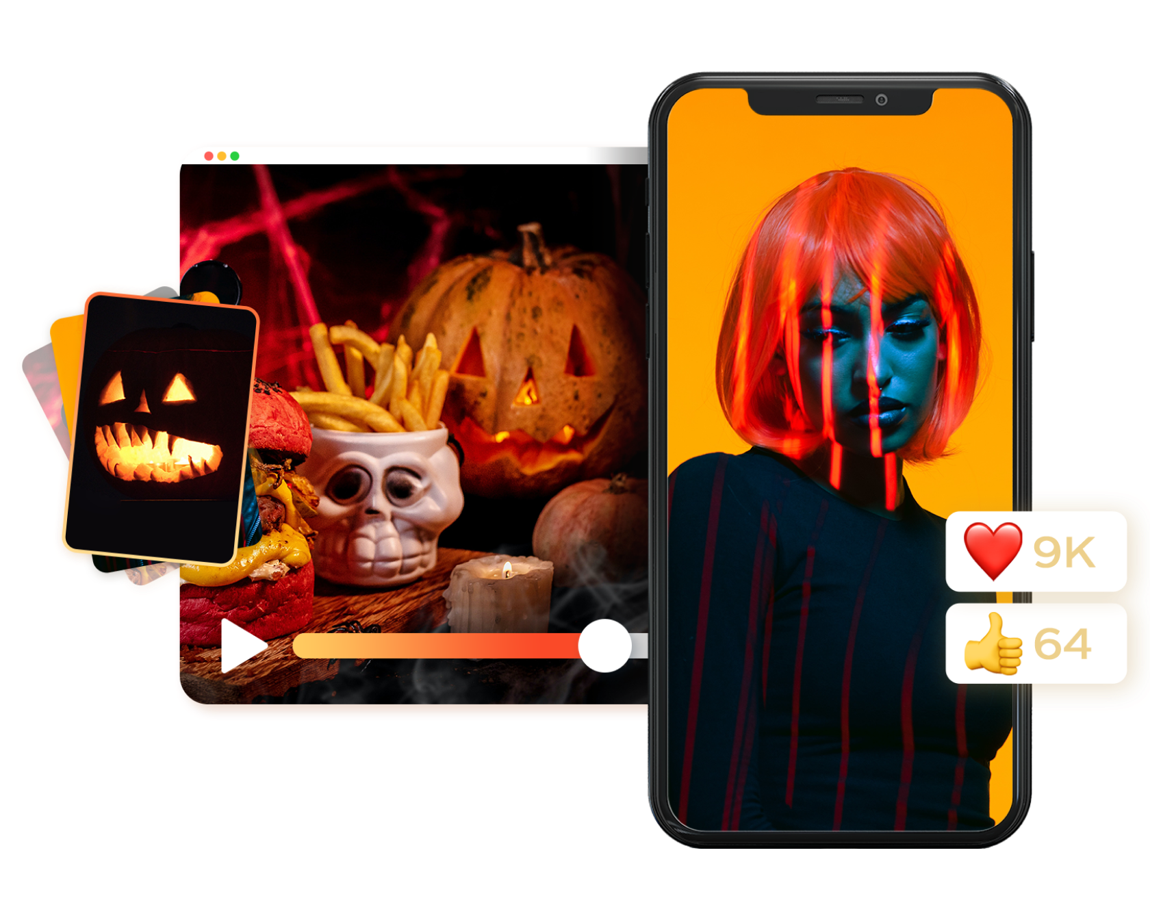 Crie um vídeo exclusivo de Halloween gratuitamente