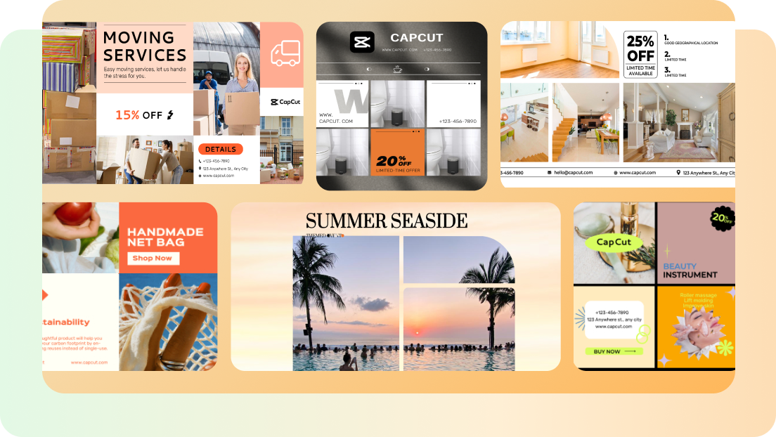 Use a photo grid template or freestyle 