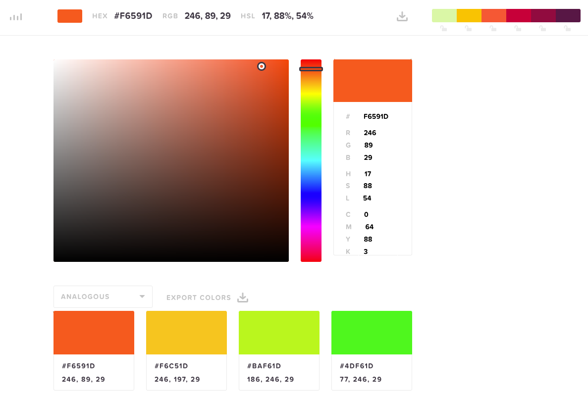 Color Picker by HTML color codes