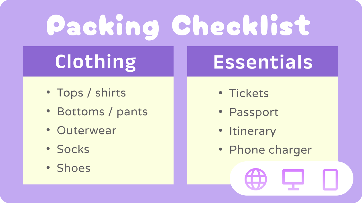 Create checklists on the go