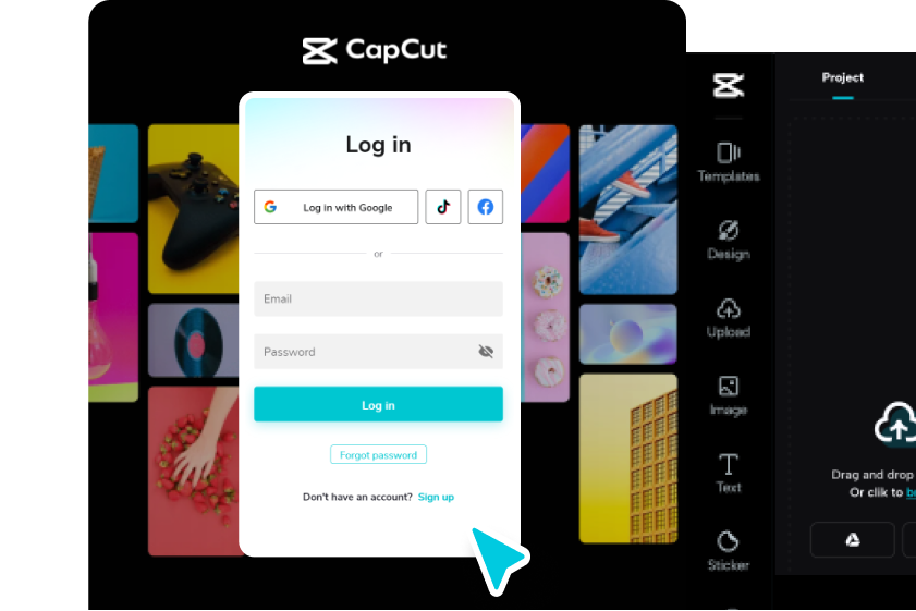 Log into CapCut for free. Create your first project in CapCut