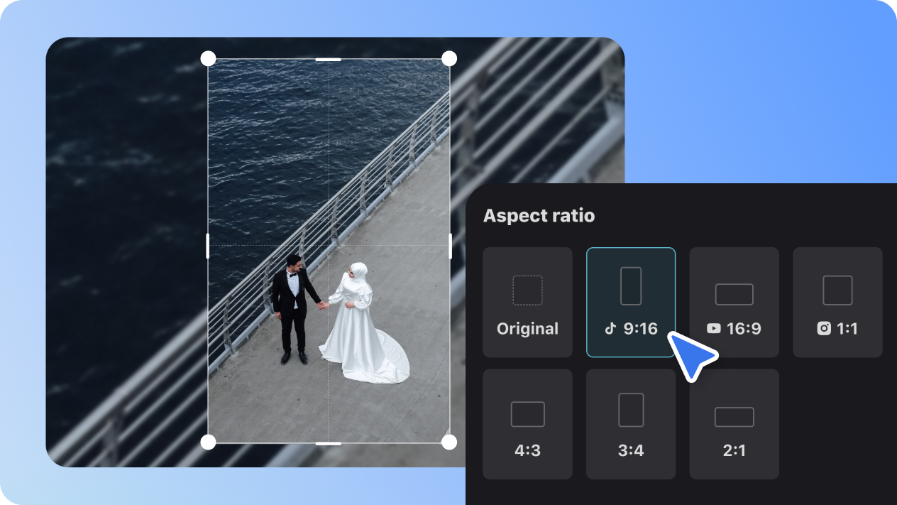 Crop your footage to any size to meet Facebook's requirements