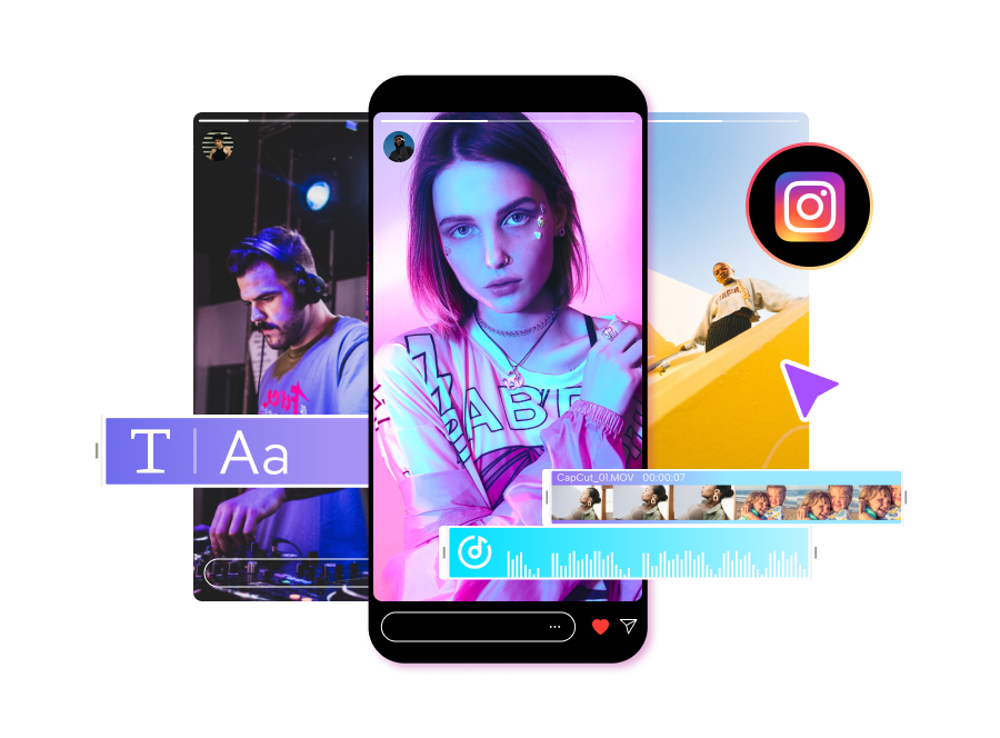 Instagram Video Editor zum Erstellen von Rollen und Geschichten