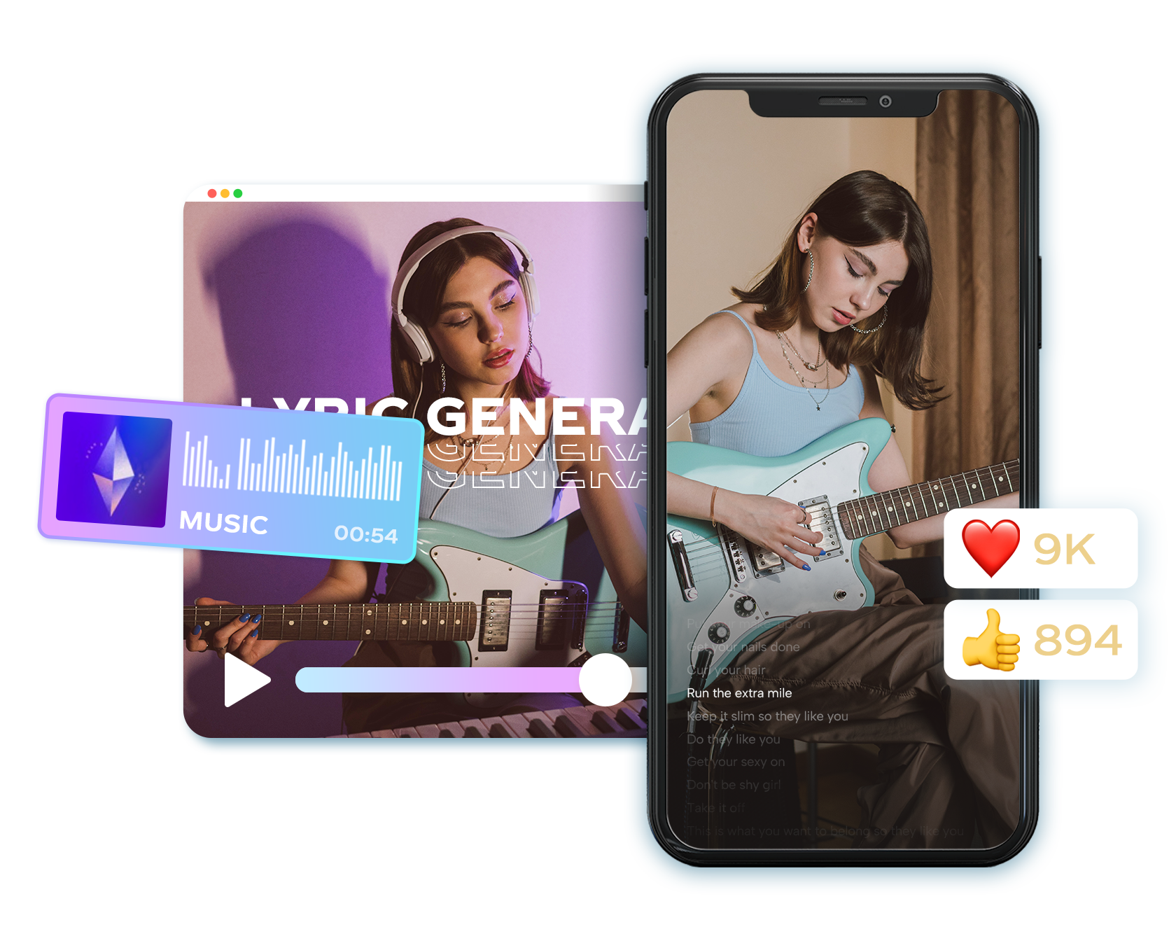 Lyric Video Maker with Personalized Text