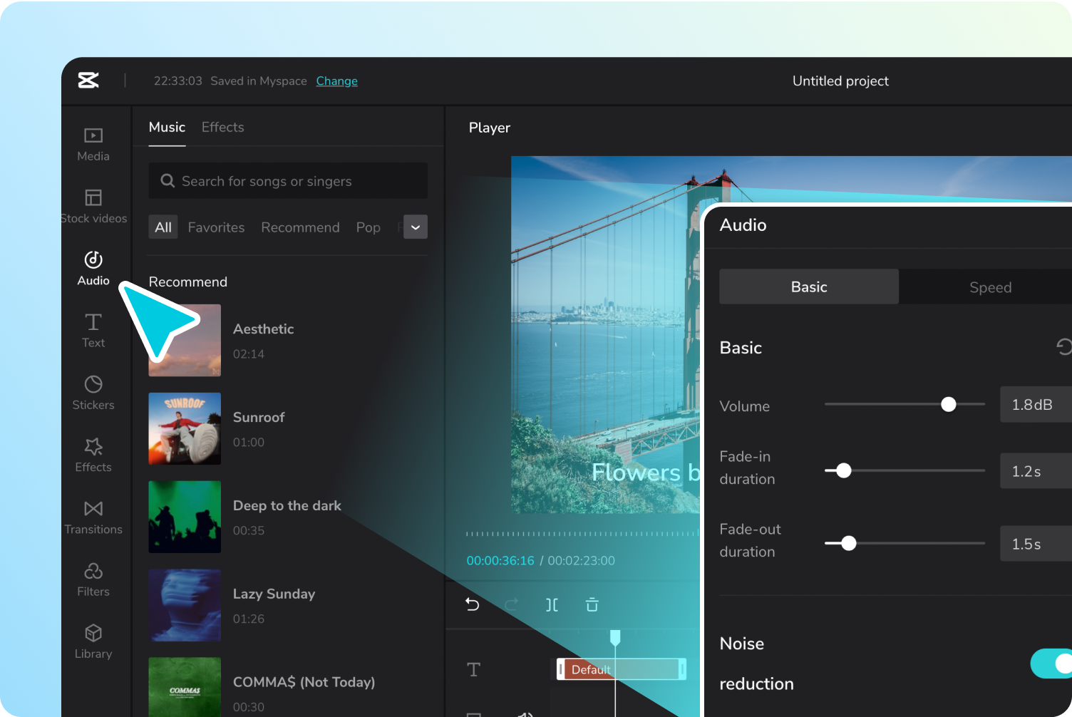 Step 2: Customize audio