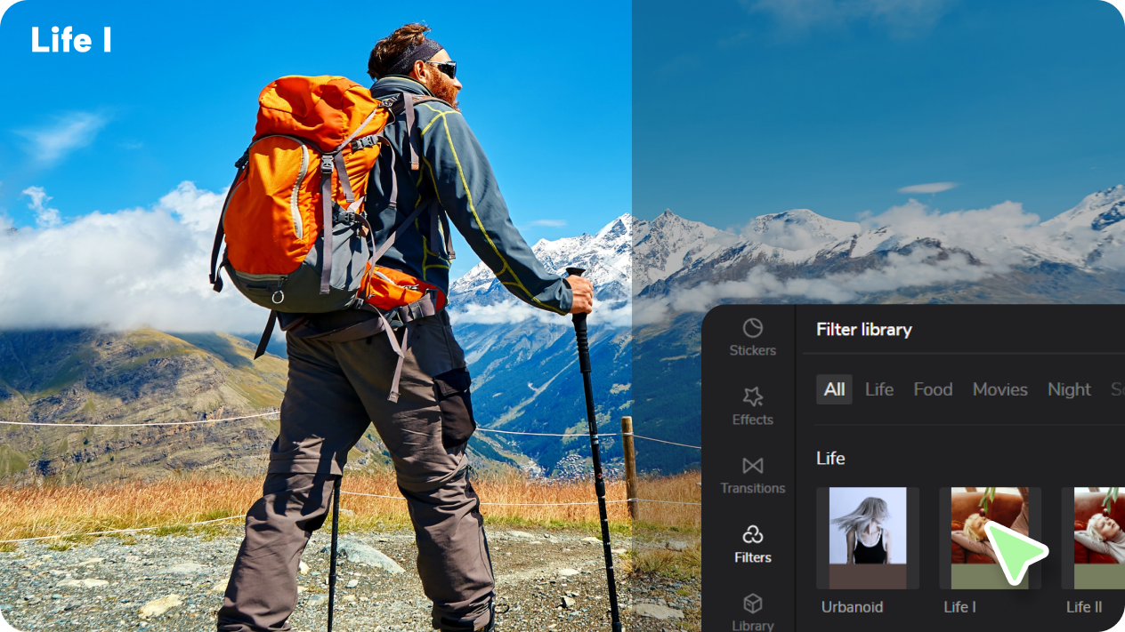 Add filters to your travel video