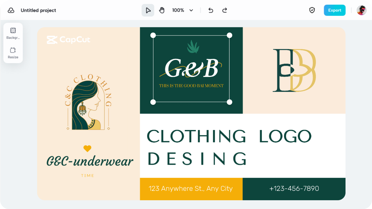 Create lettermark clothing logos